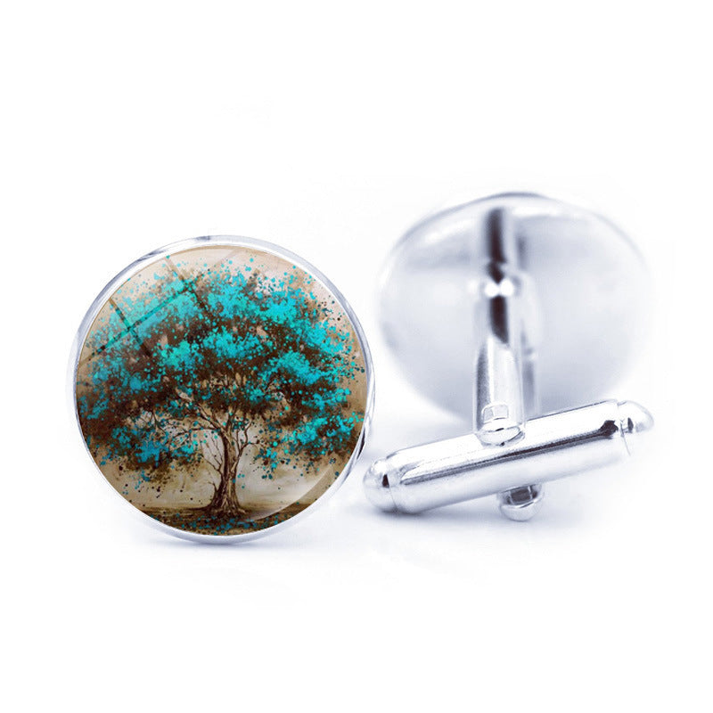 Time Stone Simple Tree Of Life Cufflinks