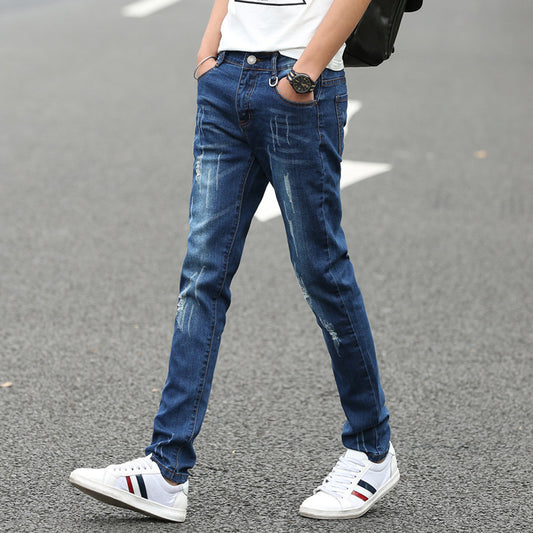 Summer Men's Denim Straight Pants