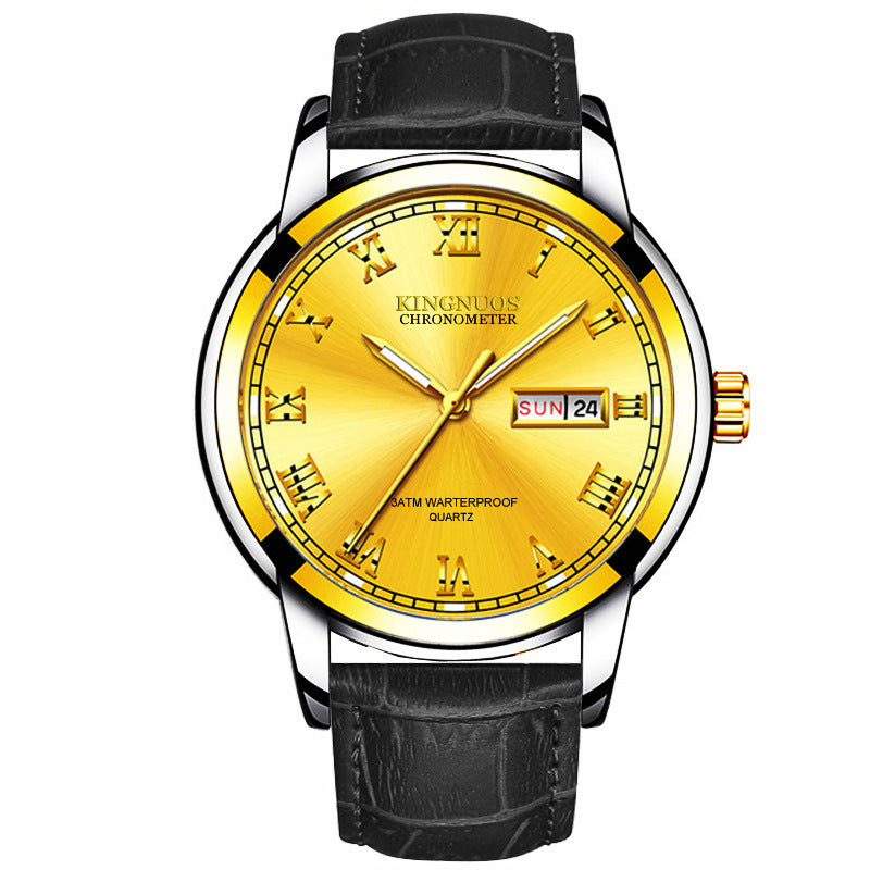 Cross-border Hot Double Calendar Steel Belt Watch