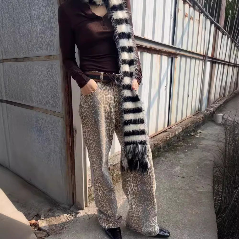 Vintage Leopard Print Jeans