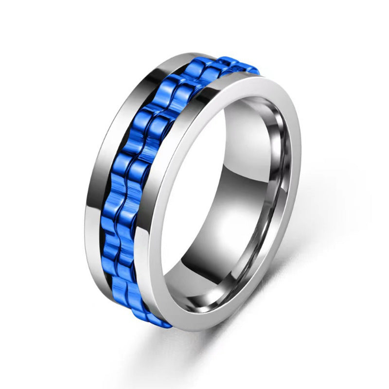 Titanium Steel Rotatable Fashion Decompression Anti-anxiety Ring