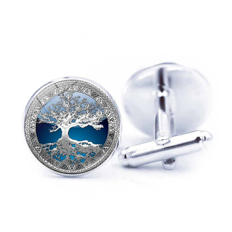 Time Stone Simple Tree Of Life Cufflinks